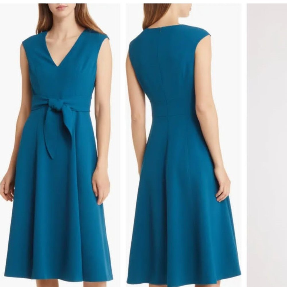Vince Camuto Signature Stretch Midi Dress in Peacock Color